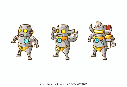 set 3D isometric  illustration of robot character evolution, from basic, intermediate and advance mode vector. you can use it as mascot for anything needs. 3D design vector illustration
