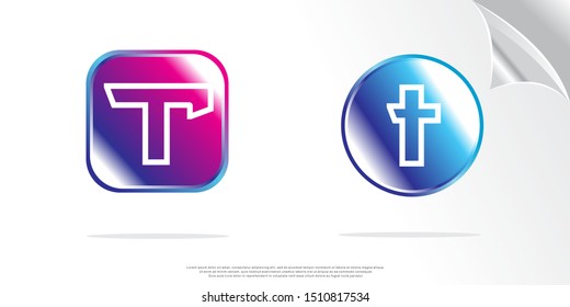 set of 3d letter t logo. modern design. vector icon illustration