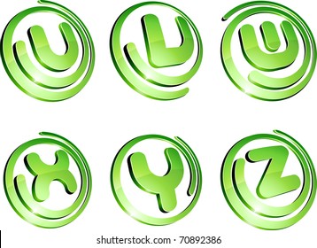 Set of 3d letter vector signs.