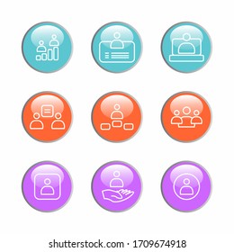 Set the 3d line start up icon. Businessman icon that can be edited with trendy line symbols for mobile applications and website design.
