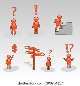 Set of 3D Man In Situations