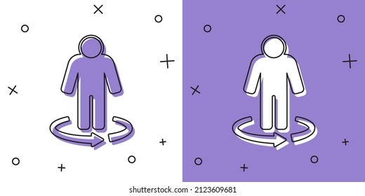 Set 3d modeling icon isolated on white and purple background. Augmented reality or virtual reality.  Vector