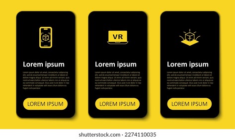 Set 3d modeling, Virtual reality and . Business infographic template. Vector