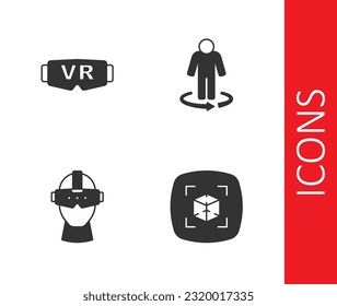 Set 3d modeling, Virtual reality glasses,  and  icon. Vector