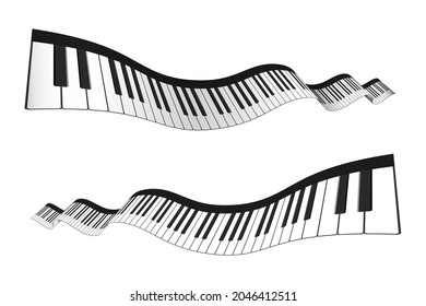 Vector Illustration. Fond Plat Musical. Touche De Piano, Clavier. Mélodie.  Instrument. Clip Art Libres De Droits, Svg, Vecteurs Et Illustration. Image  67274289