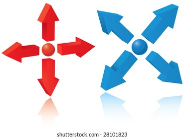 Set of 3d pointers on white background. Vector illustration. Elements for you design.