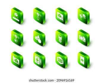 Ajuste el diente de impresora 3D, cámara fotográfica, software, mezcla de colores RGB y CMYK y Esbozo en el icono de papel. Vector