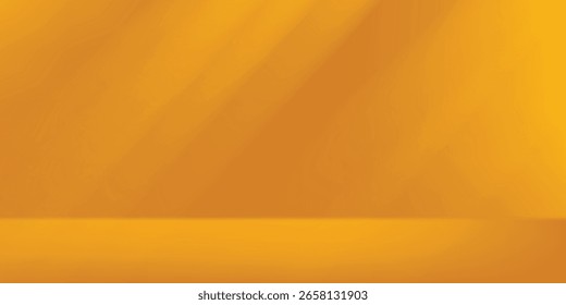 Set of 3D product podium background in  yellow on white floor empty space. Studio showroom product pedestal, Fashion showcase mockup scene.