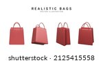 Set of 3d realistic colorful shopping bags. Vector Illustration