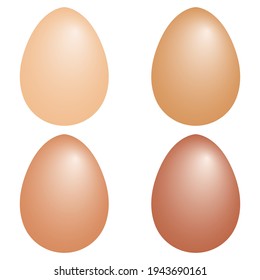 set 3d realistic eggs shape vector chicken eggs with realistic color, easter symbol