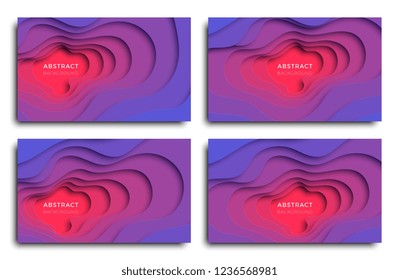 set of 3D realistic paper cut backgrounds. vector design layout for presentation, flyer, invitation, poster, banner. easy to edit and customize. eps10