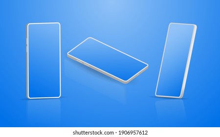 Set of 3d Realistic Smartphone application UI, template presentation mockup. Fit for promote your mobile app