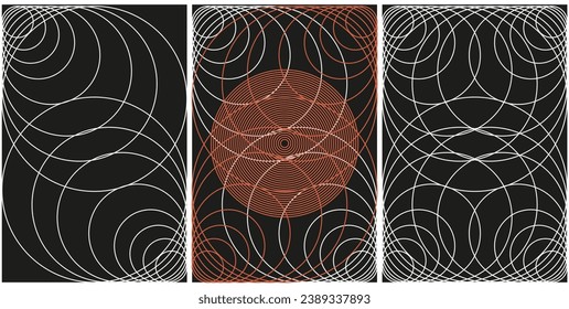 Set 3d red abstract aesthetic y2k geometric elements and gradient wireframe shapes. Black and white retro line design. Vector illustration for social networks, web pages, banners and posters.