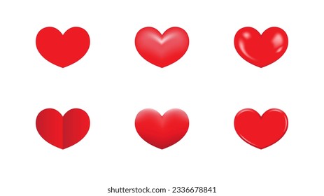 un icono de 3d de corazón rojo sobre fondo blanco