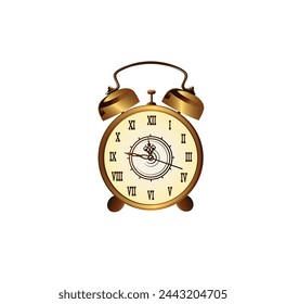 Set of 3d render icons of clock stylized modern graphic of vintage clock