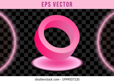 3D-violette Formen, rosafarbene Rosa, glänzender Vektorgrafik