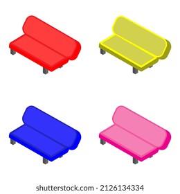 set of 3d sofa designs, with various colors