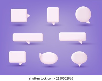 Set of 3d speak bubble. Chatting box, message box. 3D Web Vector Illustrations. - Shutterstock ID 2159502965