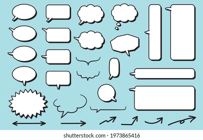 Set of 3D speech bubbles in various shapes
