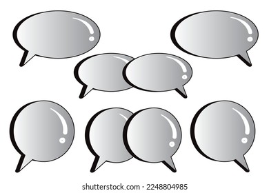 set of 3d speech bubbles vector graphic.	