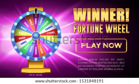 set of 3D spinning roulette fortune wheel in flat icon concept. easy to modify