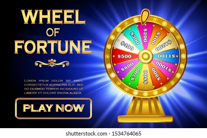 set of 3D spinning wheels or roulette fortune in flat icon concept. eps 10 vector