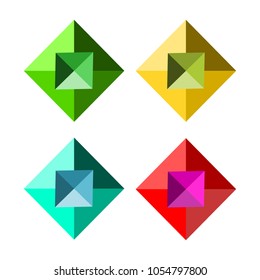 Set 3D square, 4 large and 4 small, used as logos, companies or goods.
On a white background.Used in printing and web.