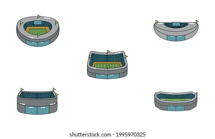 Set of 3D stadiums icons