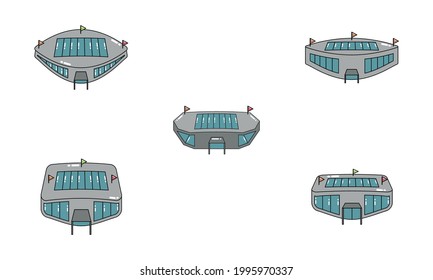 Set of 3D stadiums icons