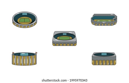 Set of 3D stadiums icons
