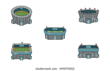 Set of 3D stadiums icons