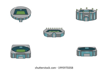 Set of 3D stadiums icons