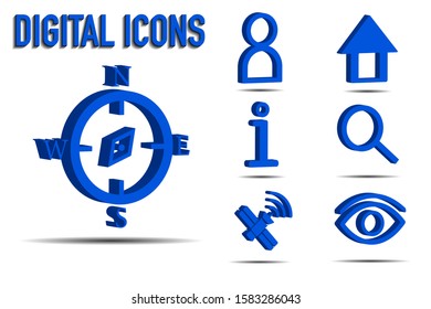 Set of 3D technology icon. Vector illustration objects isolated on white background. Isometric flat seo design for web, app, it, iot. Digital symbols for social media