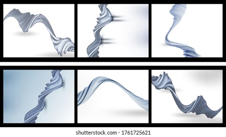 conjunto de flujo energético trenzado 3d, EPS10 vectorial con transparencia