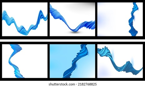 set of 3d twisted energetic flow, vector EPS10 with transparency