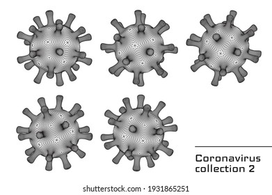 Set of 3d vector coronavirus signs or icons for second wave pandemic illustrations and health care medical booklets