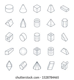 Set 3d Vector Geometric Shapes Line Stock Vector (Royalty Free ...