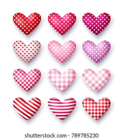 Set of 3d vector hearts for Valentine's day.
