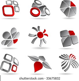 Set of 3d vector icons such logos.