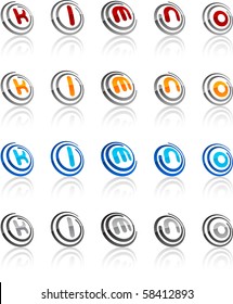 Set of 3d vector icons such logos.