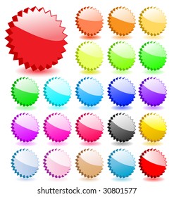 Set of 3D vector stars with shadows. Perfect for icons or adding text.