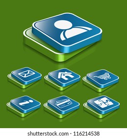 Set of 3d vector user web icon design element.