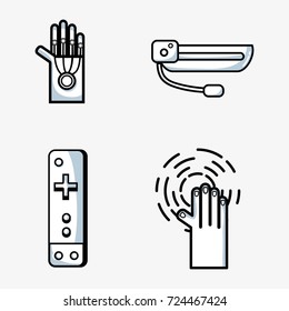 set 3d virtural videogame console technology