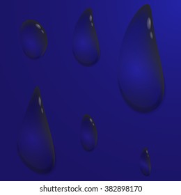 set of 3D water drop on white isolated. Vector illustration