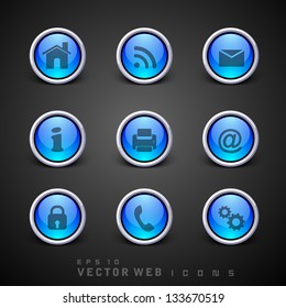 Set of 3D web 2.0 icons for web applications, Internet & website icons and social networking icons or buttons.