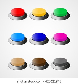 Set of 3d web buttons