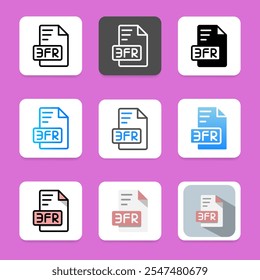 3fr-Symbol für moderne und minimalistische Dokumentformatdateien festlegen