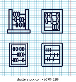 Set of 4 abacus outline icons such as