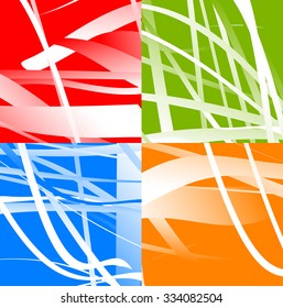 Set of 4 abstract background / texture with random, distorted shapes.