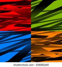 Set of 4 abstract background / texture with random, distorted shapes.